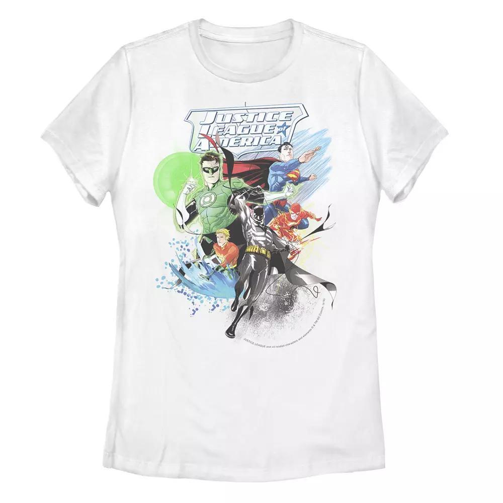 Juniors' DC Comics Justice League Of America Graphic Tee, Girl's, Size: Large, White Product Image