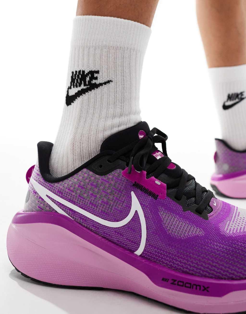 Nike Running Vomero 17 sneakers in black and purple Product Image