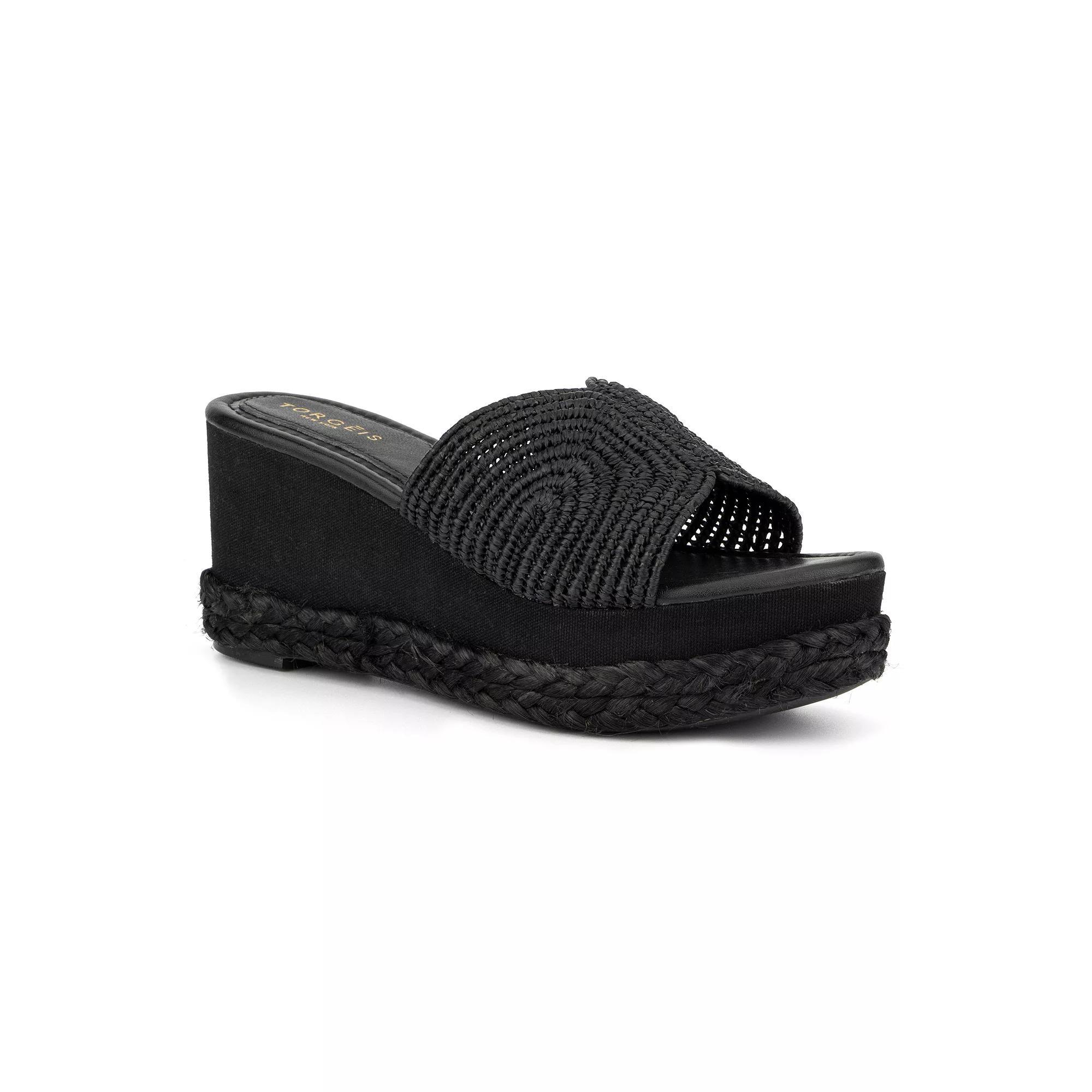Torgeis Ariadne Women's Wedge Sandals, Size: 8, Black Product Image