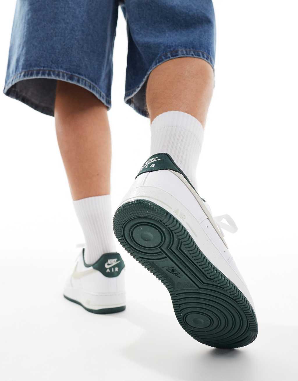 Nike Air Force 1 '07 sneakers in white and dark green Product Image
