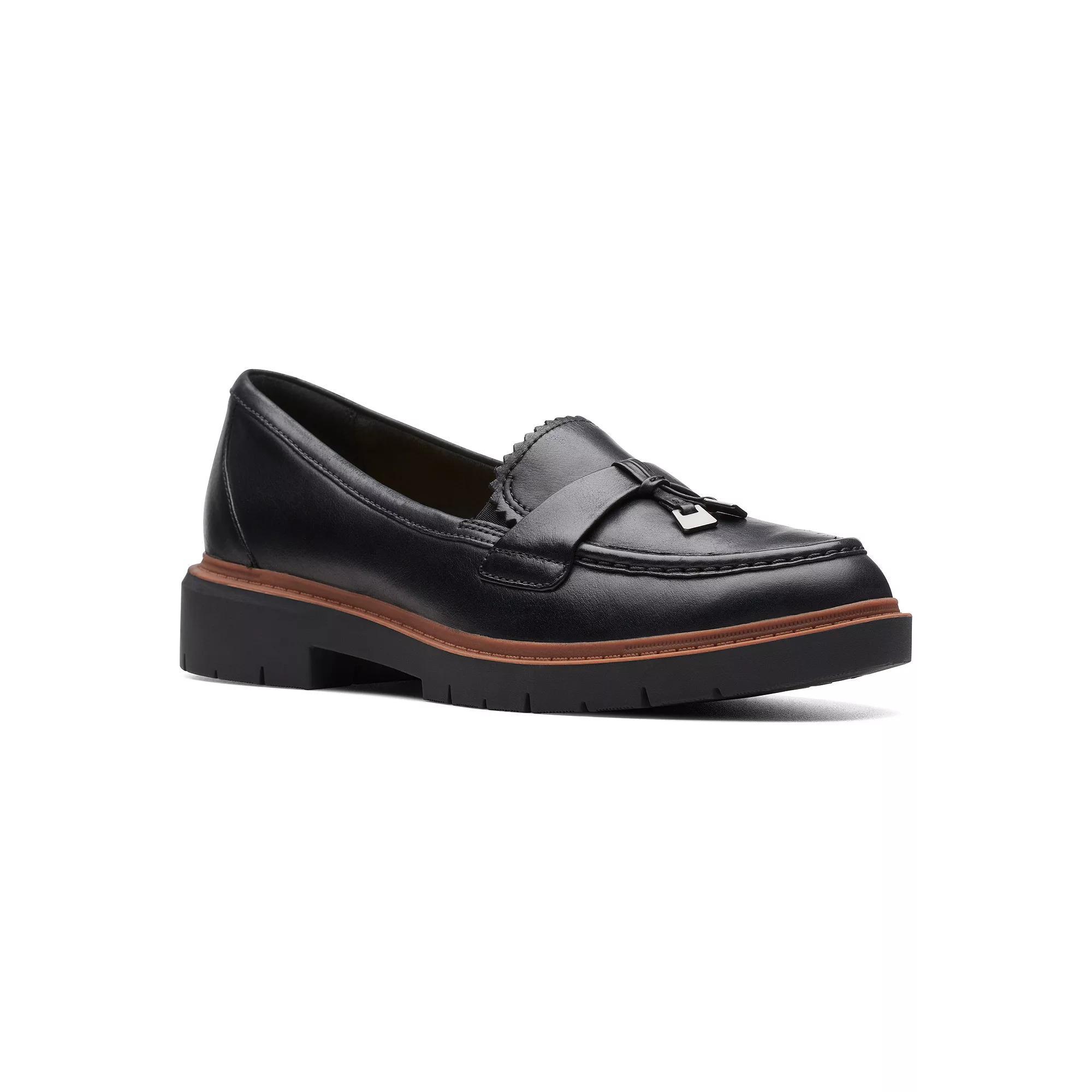 Clarks Westlynn Bella Womens Leather Lug Sole Loafers Product Image