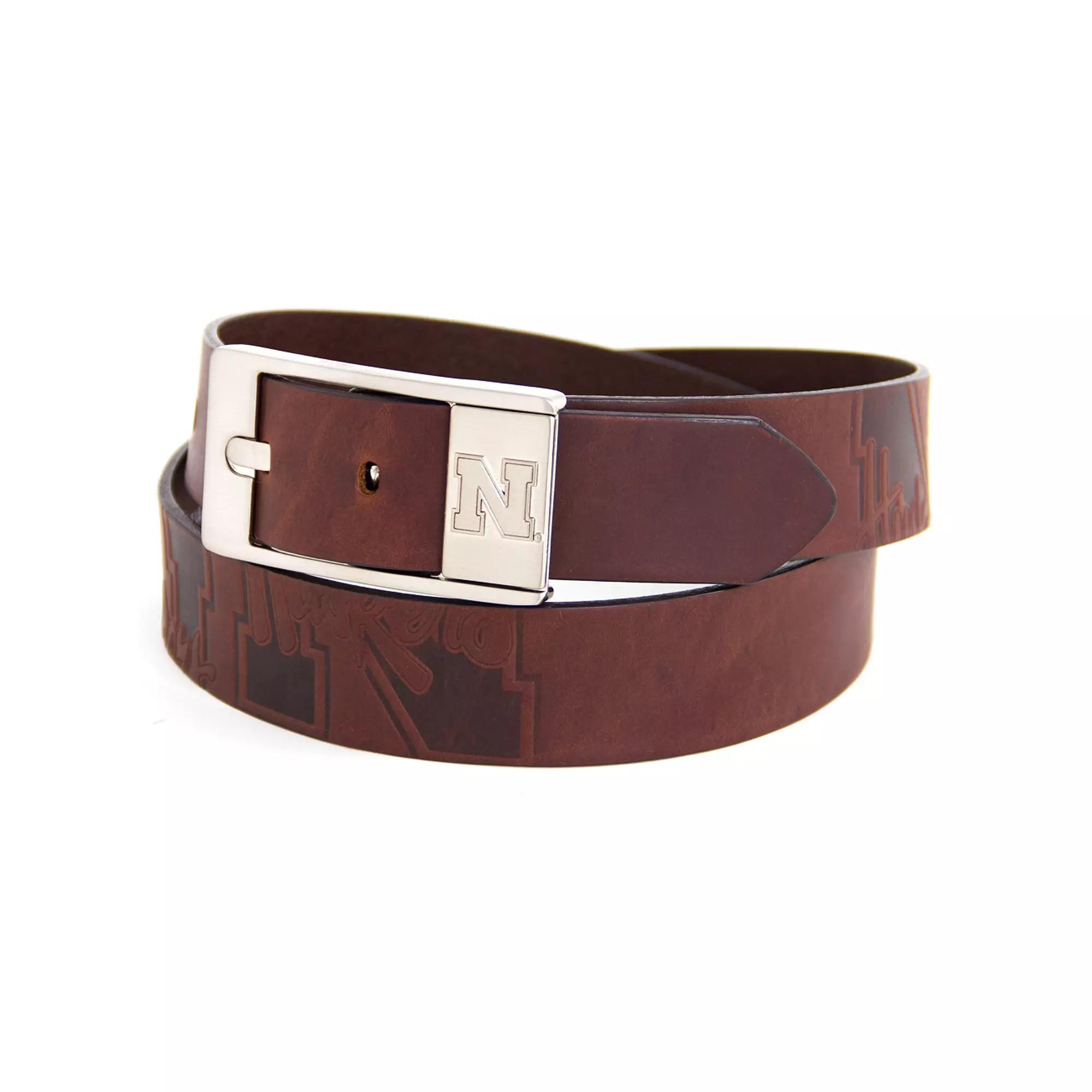 Men's Nebraska Cornhuskers Brandish Leather Belt, Size: 38, Team Product Image