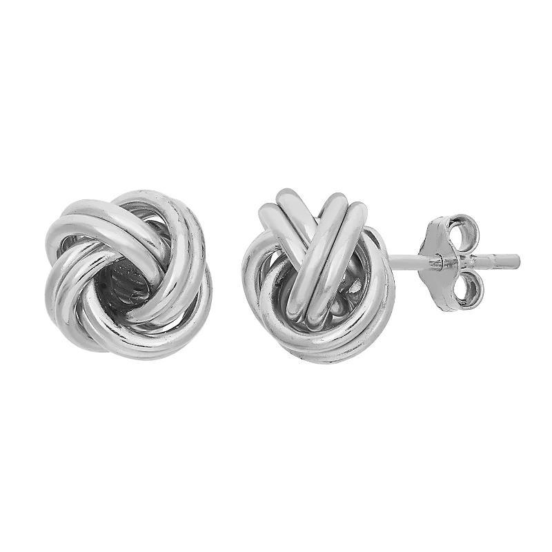 Jordan Blue Sterling Silver Love Knot Button Stud Earrings, Womens, Grey Product Image