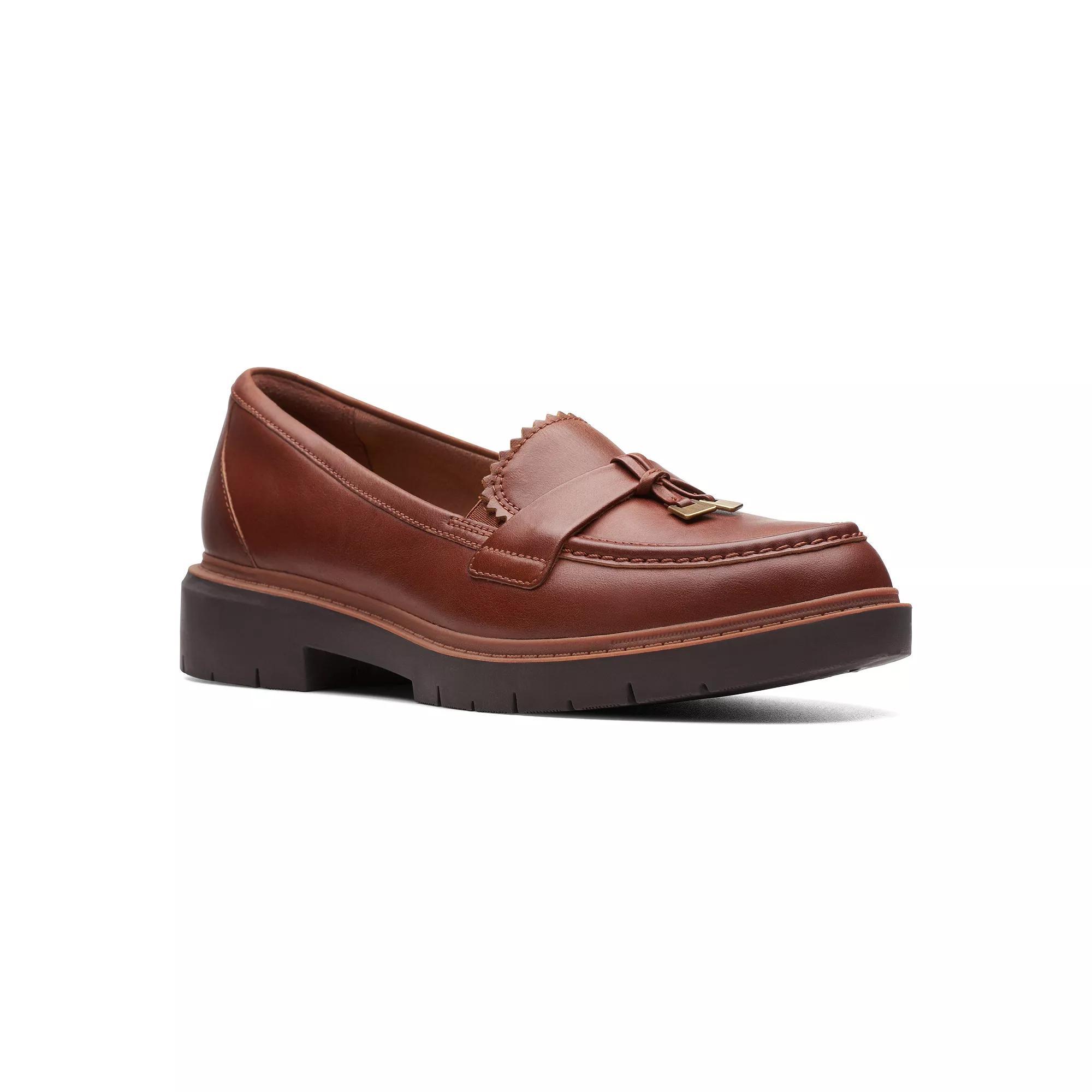 Clarks® Westlynn Bella Women's Leather Lug Sole Loafers, Size: 10 Product Image