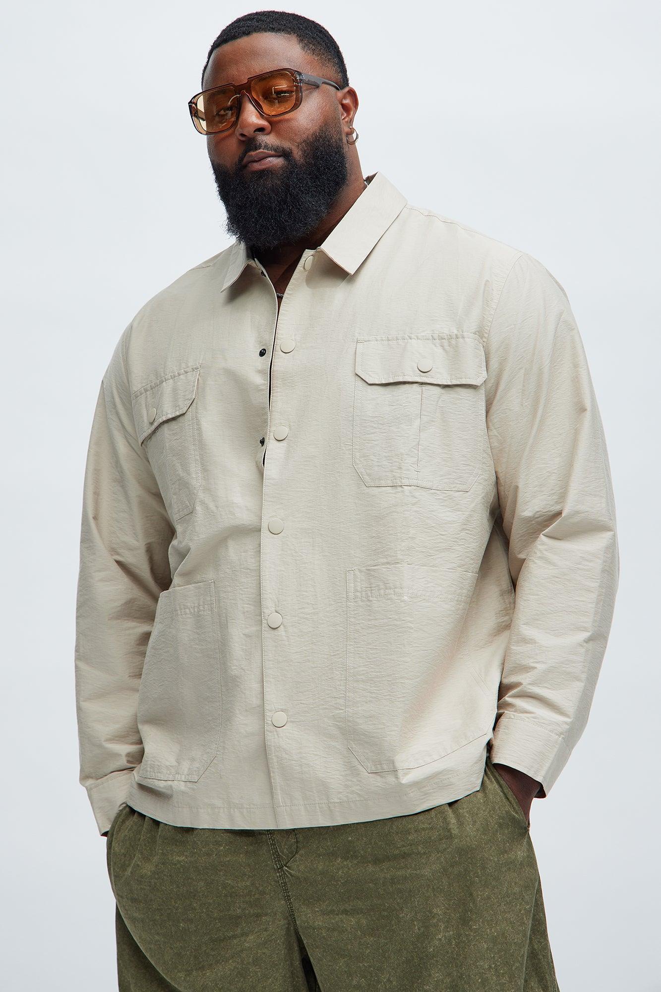 Top Tech Button Up Shirt - Tan Product Image