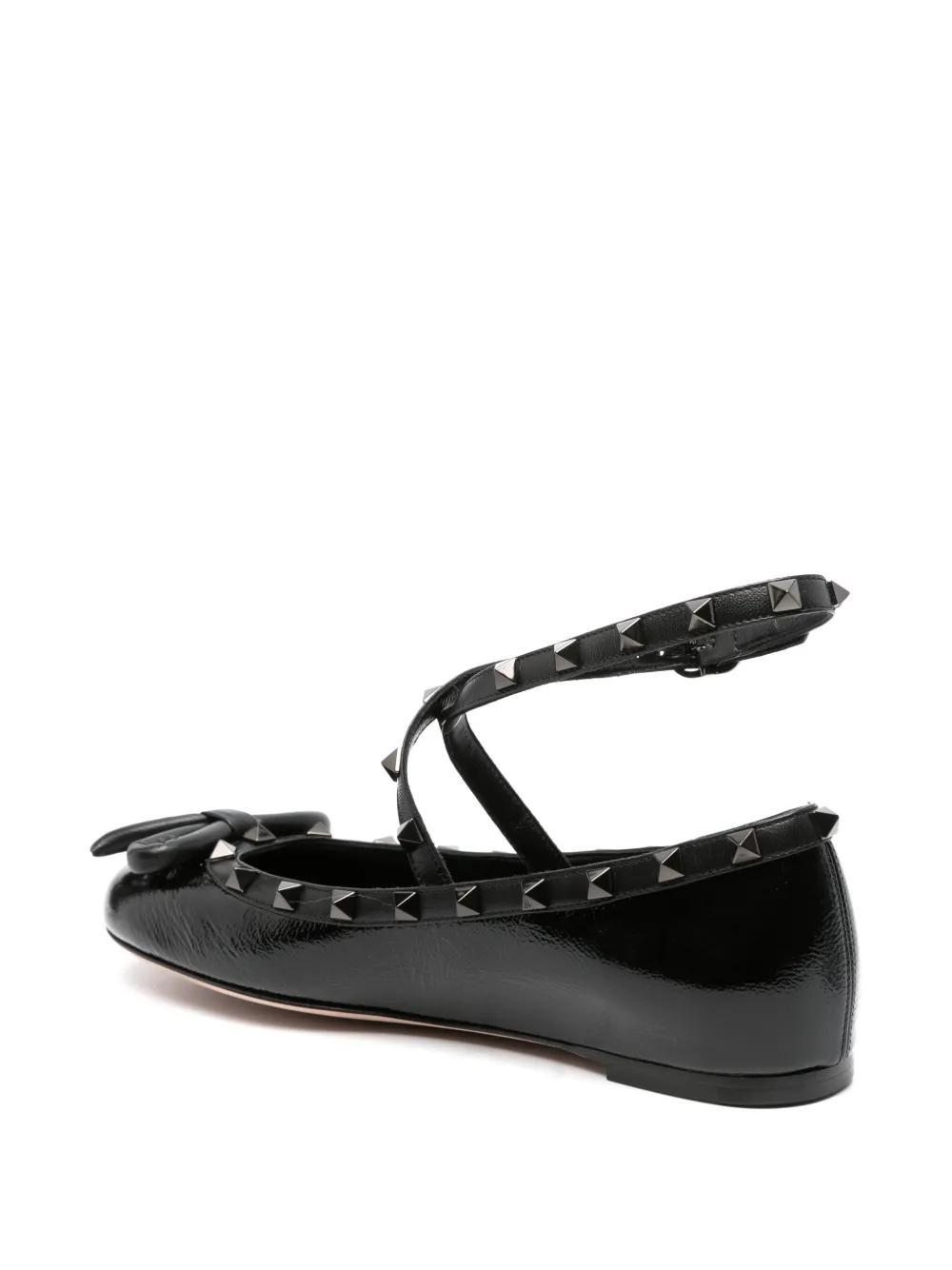 Rockstud leather ballet flats Product Image