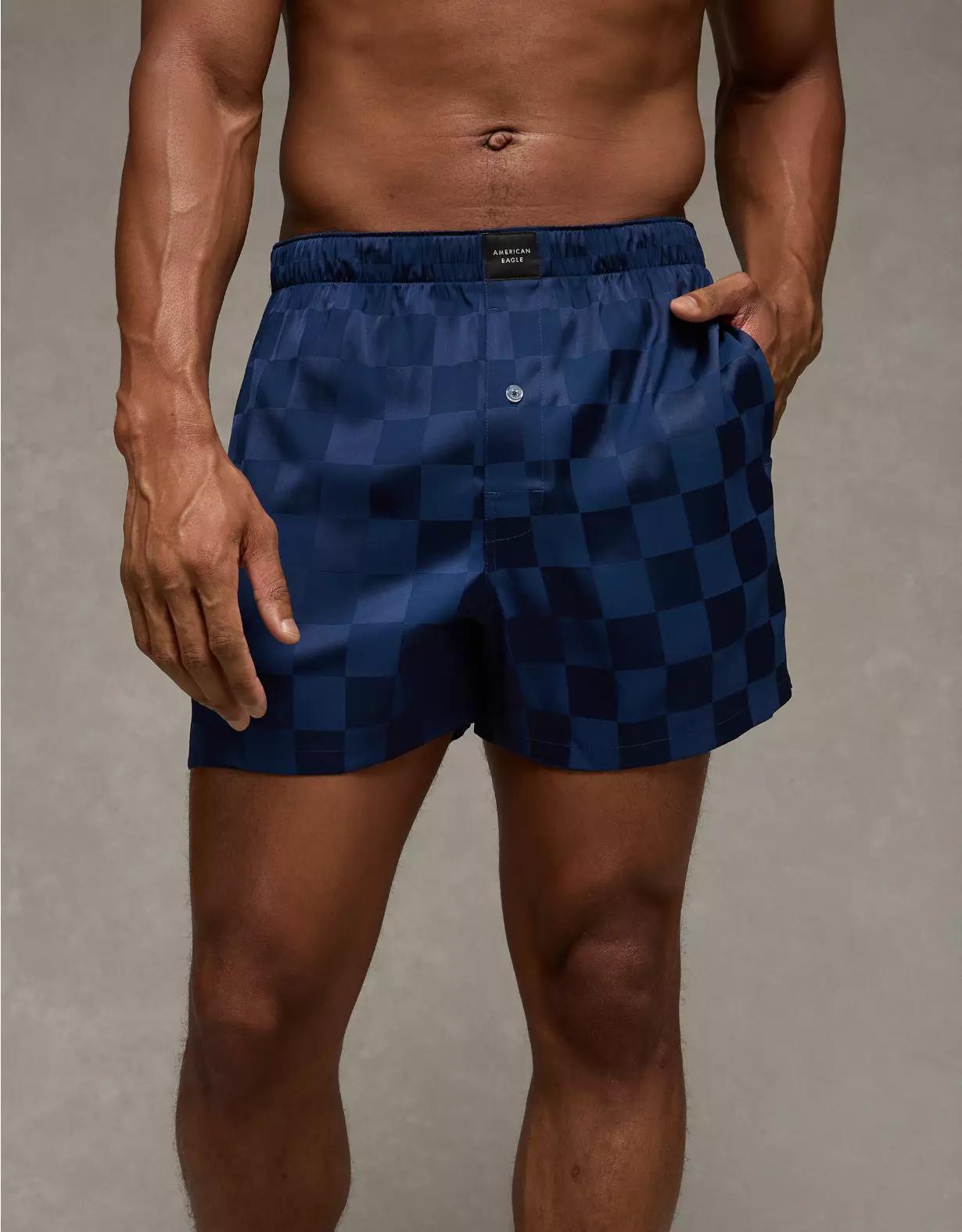 AEO Men's Checkerboard Satin Pocket Boxer Short Product Image
