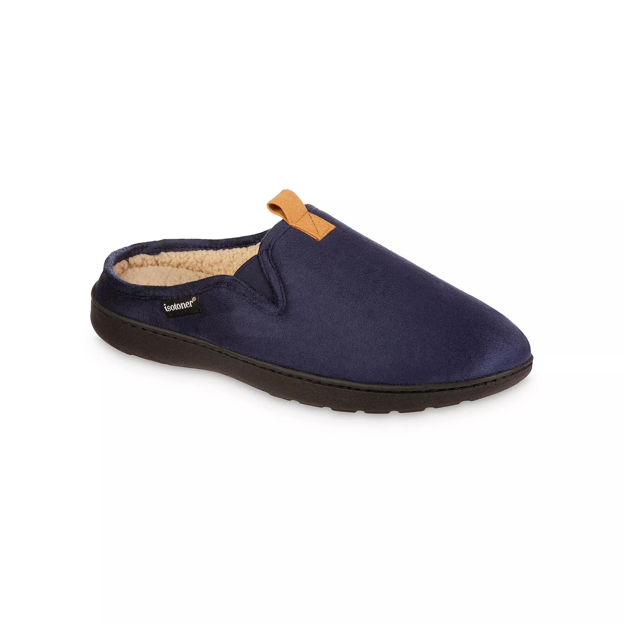 Isotoner Men's Recycled Vincent Hoodback Slippers - Navy Blue L Product Image