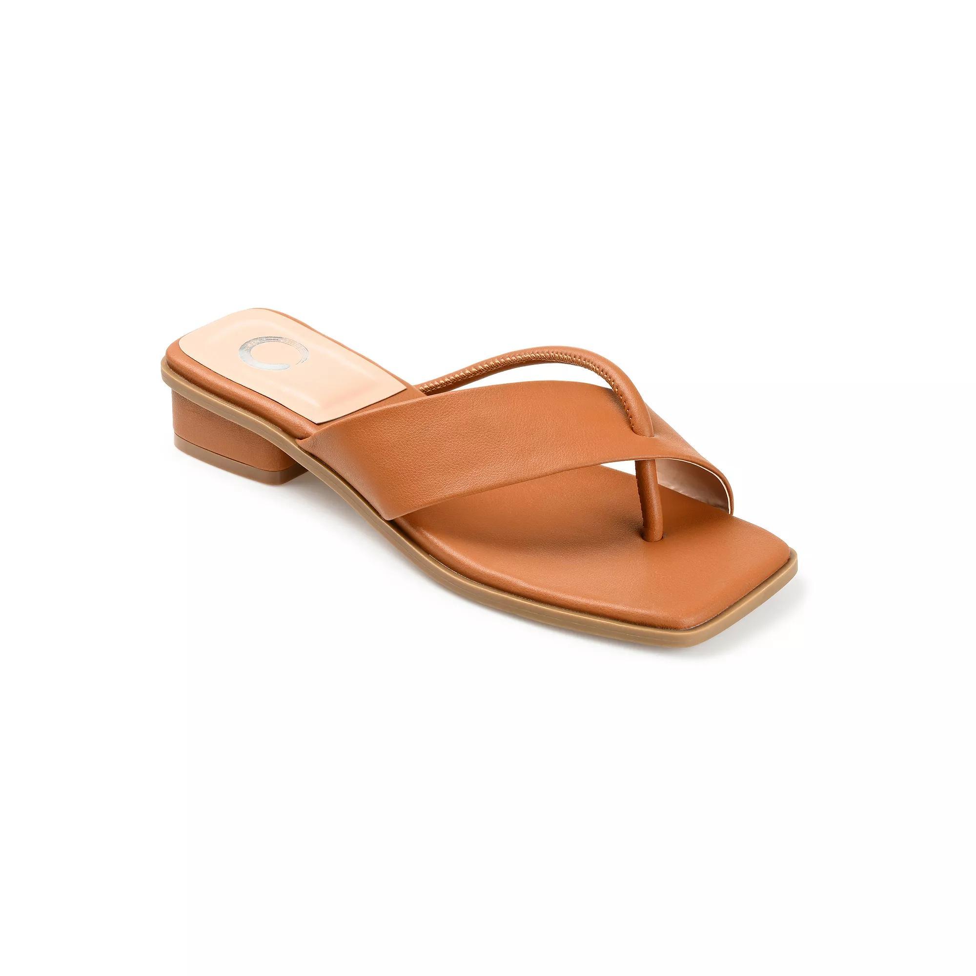 Journee Mina Tru Comfort Foam Womens Heeled Thong Sandals Pink Product Image