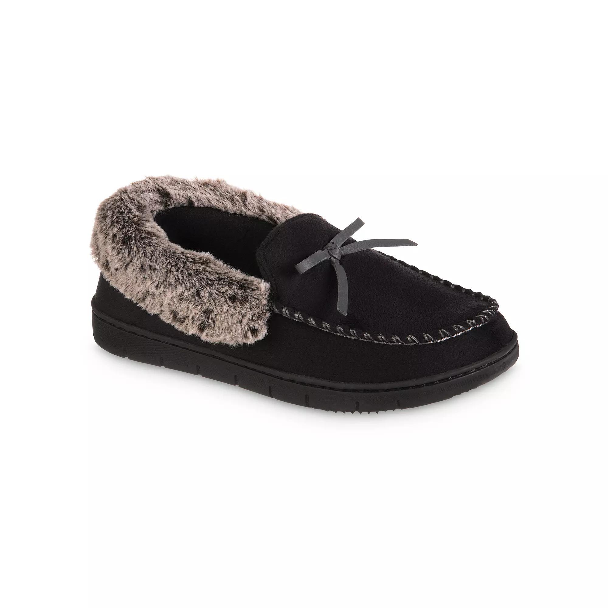isotoner Microsuede Rae Comfort Women's Moccasin Slippers, Size: XL, Black Product Image