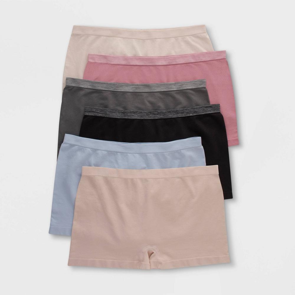 Hanes Women's 6pk Comfort Flex Fit Seamless Boy Shorts - Colors May Vary L: Nylon Spandex Blend, Breathable Product Image