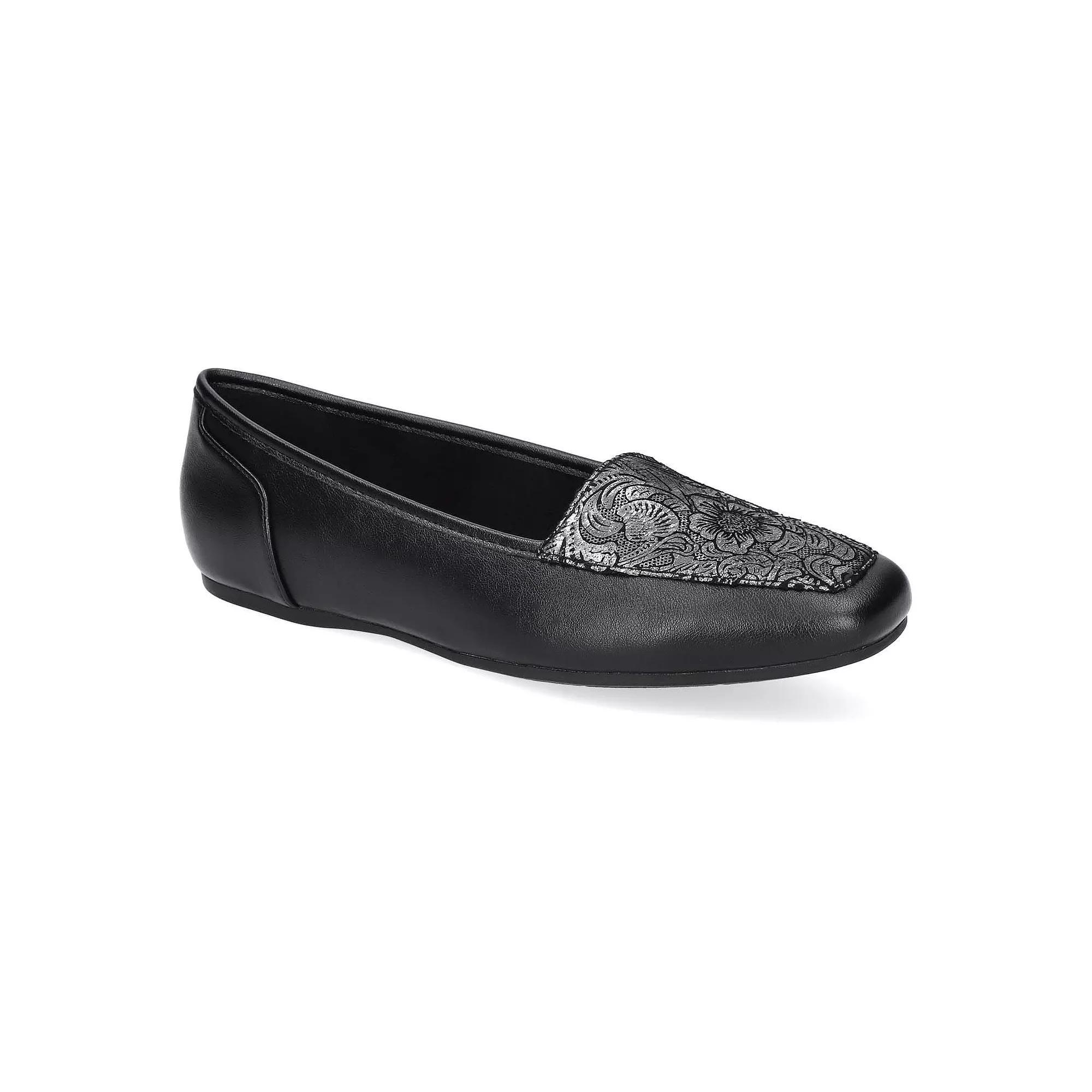 Easy Street Thrill Women's Flats, Size: 6, Black Metal Floral Product Image