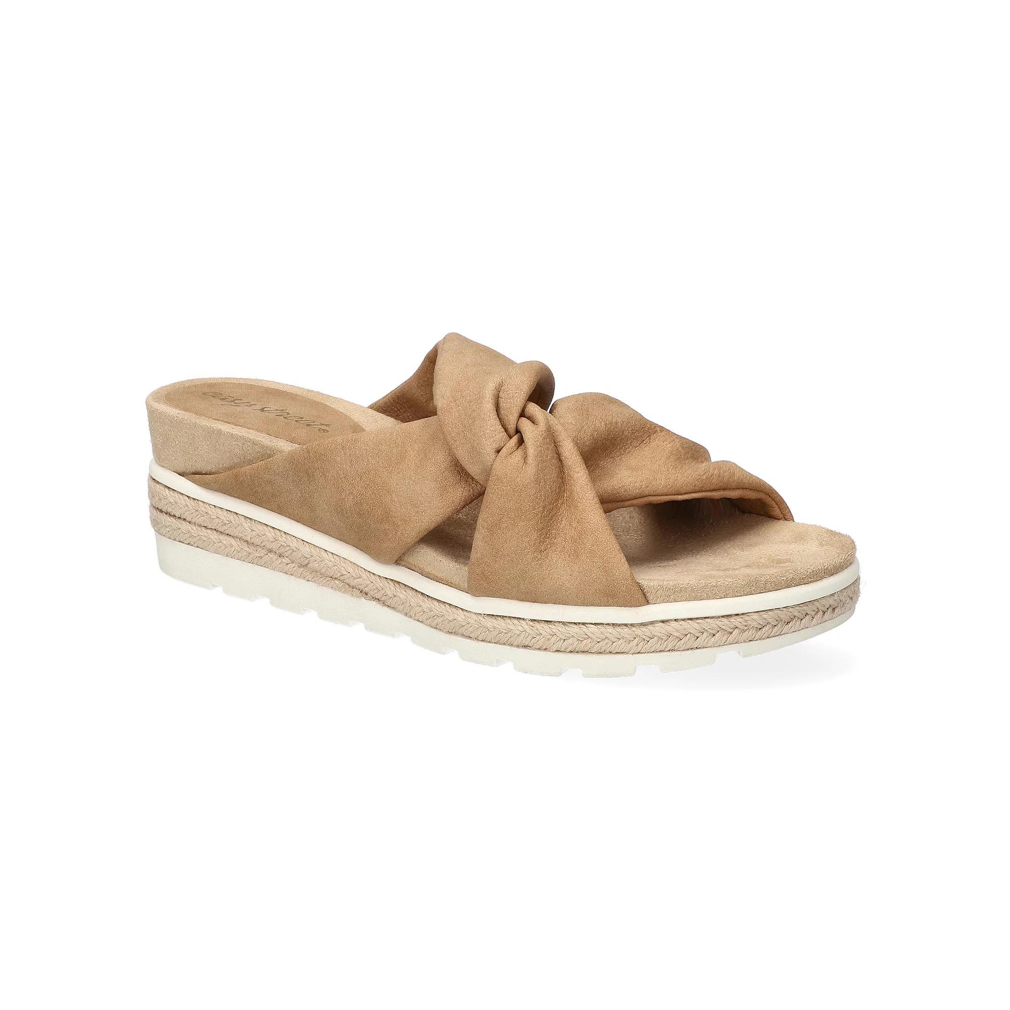 Easy Street Ja Knotted Wedge Women's Slide Sandals, Size: 6, Natural Product Image
