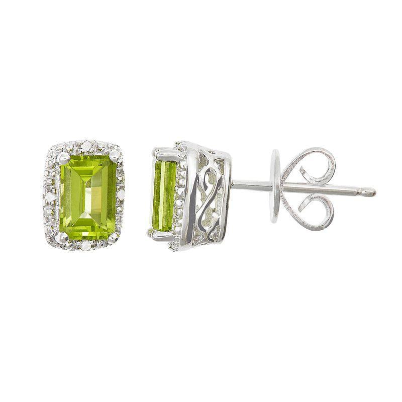 Celebration Gems Sterling Silver Pear Shaped Genuine Amethyst Diamond Accent Stud Earrings, Women's, Blue Topaz Product Image