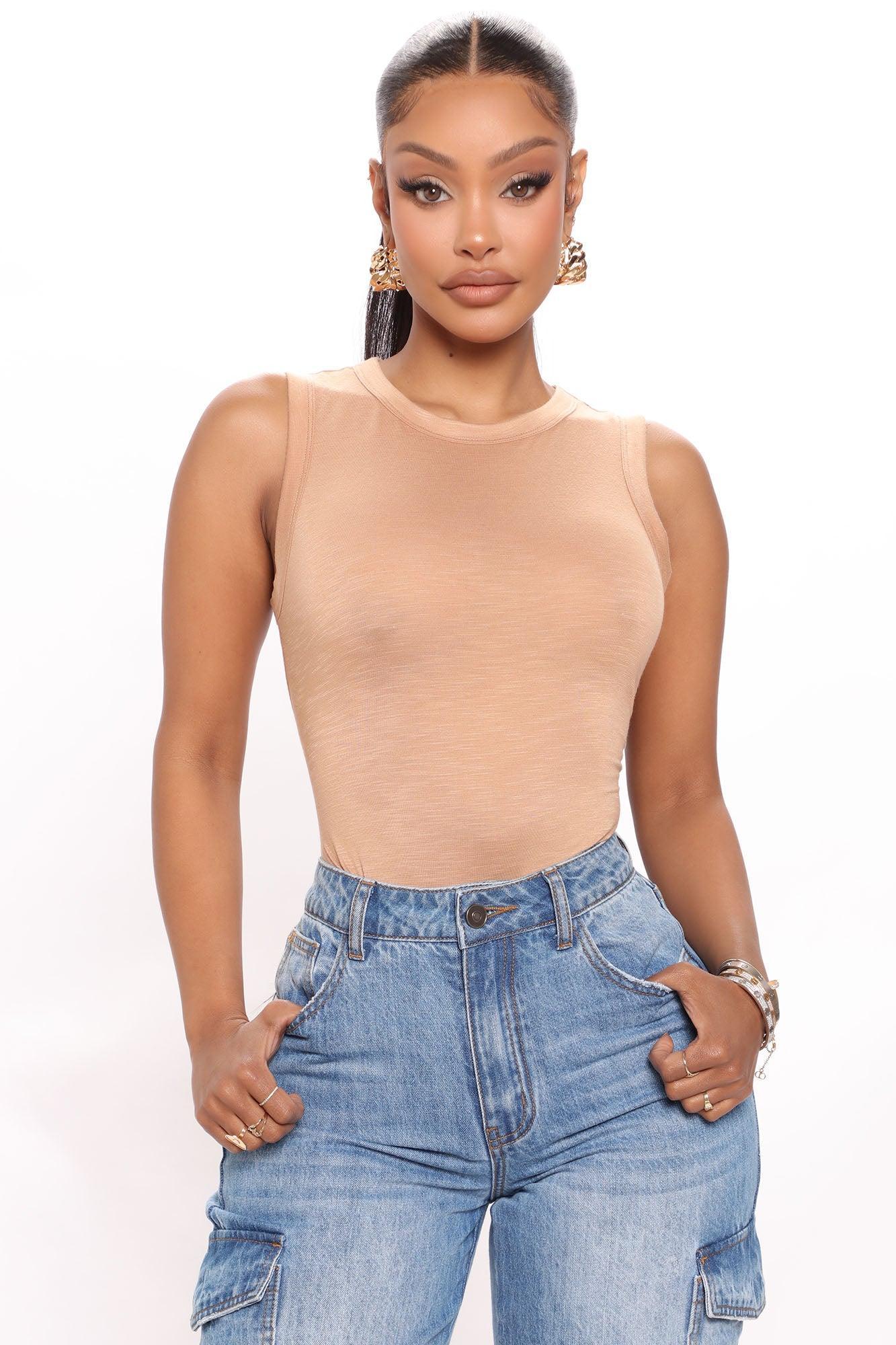 Alana Sleeveless Bodysuit - Taupe Product Image