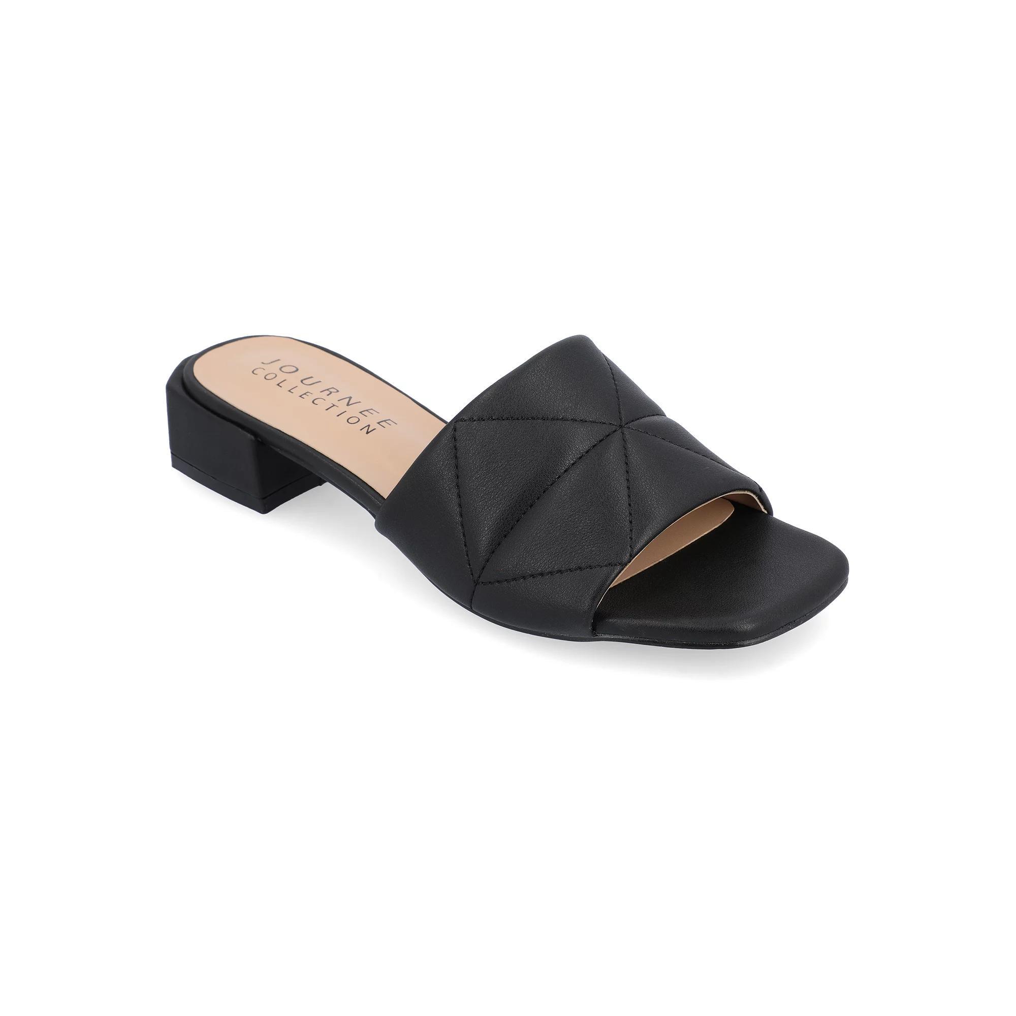 Journee Elidia Women's Block Heel Sandals, Size: 10, Black Product Image