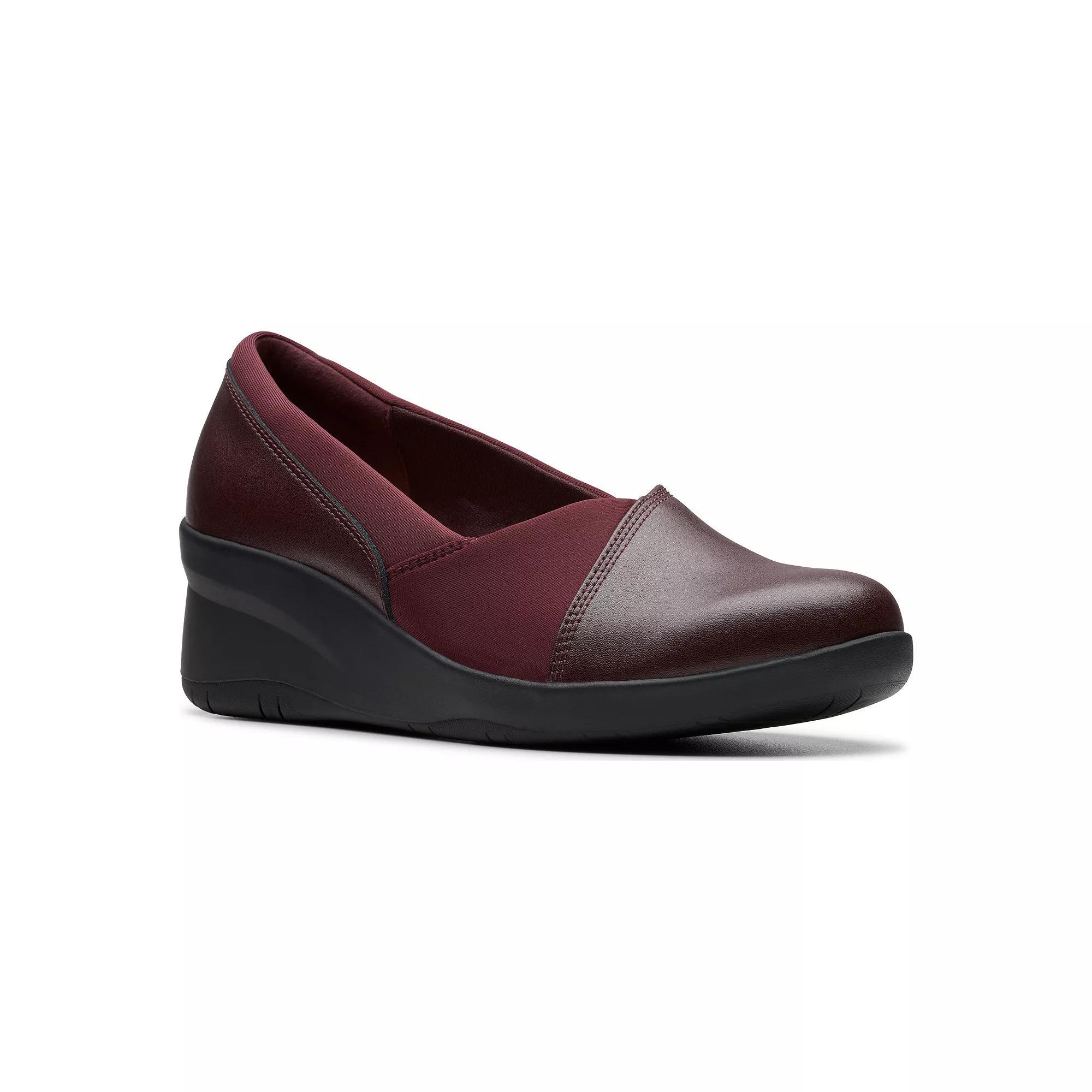 Clarks® Suttyn Walk Women's Leather Wedges, Size: 6.5, Red Product Image