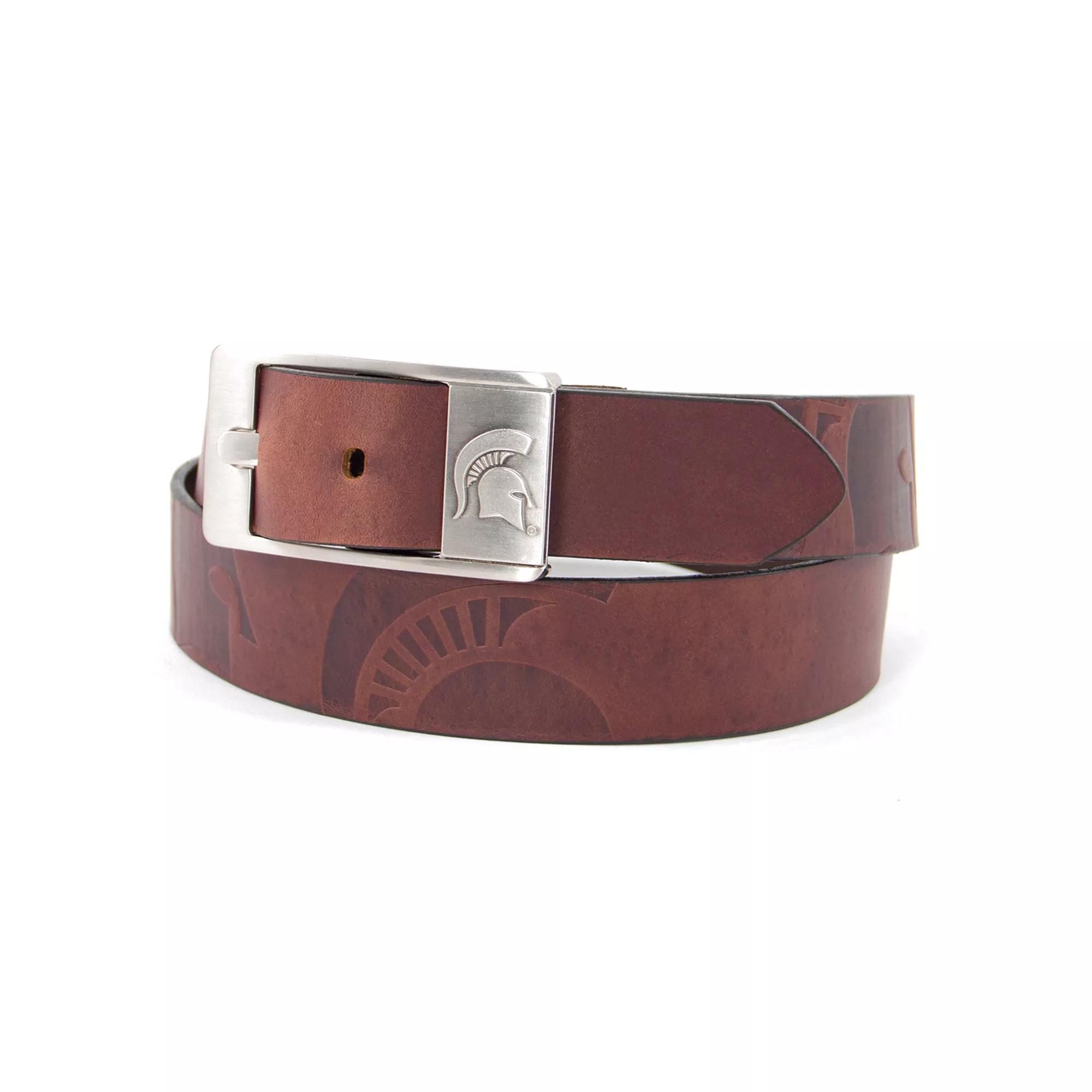 Men's Michigan State Spartans Brandish Leather Belt, Size: 38, Team Product Image