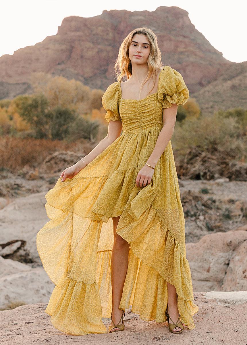 Swan Impact Dress in Citron Female Product Image