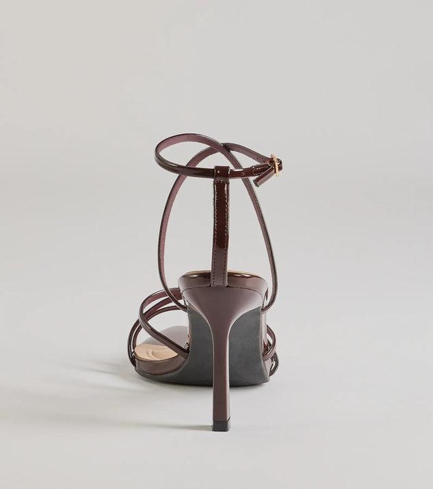 Chic Patent Faux Leather Strappy Stiletto Heels Product Image