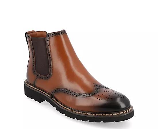 VANCE Hogan Tru Comfort Foam Men's Wingtip Chelsea Boots, Size: 12, Brown Product Image
