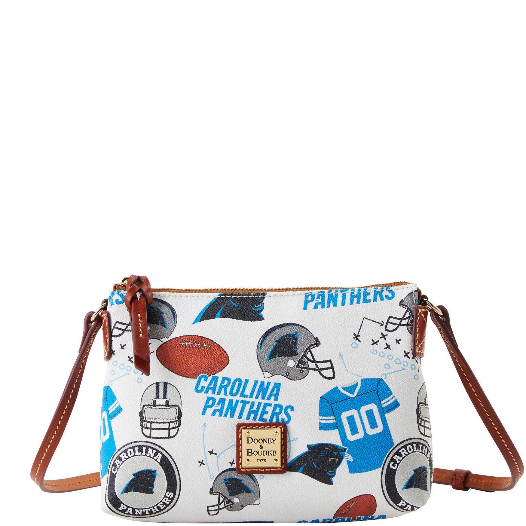 Dooney & Bourke Womens NFL Panthers Coated Cotton Crossbody Pouchette Bag in White Multi Product Image
