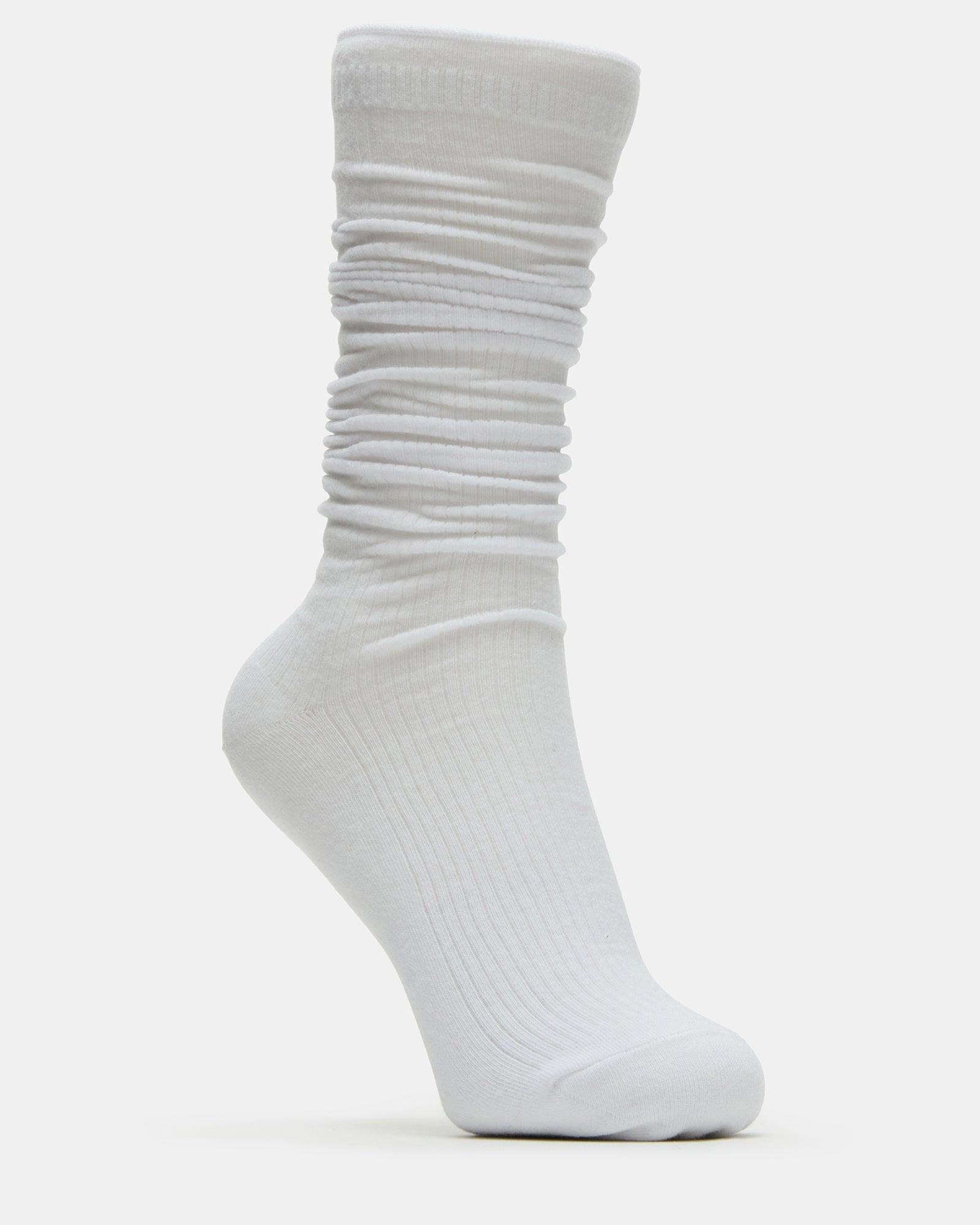2 PACK SLOUCHY CREW SOCKS BLACK WHITE Female Product Image