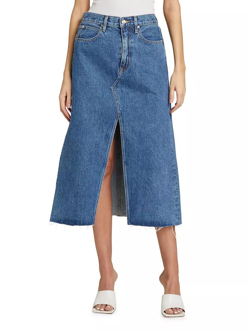 Denim A-Line Midi-Skirt Product Image