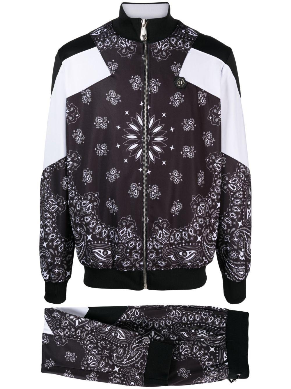 PHILIPP PLEIN Paisley-print Tracksuit In Black Product Image