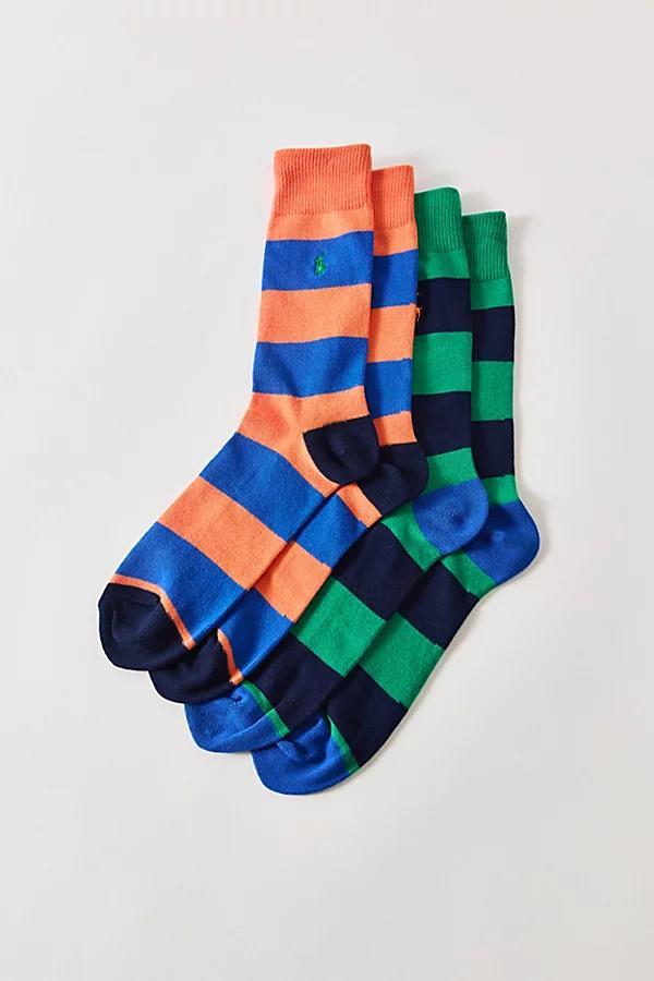 Polo Ralph Lauren Rugby Stripe Crew Sock 2-Pack Mens at Urban Outfitters Product Image