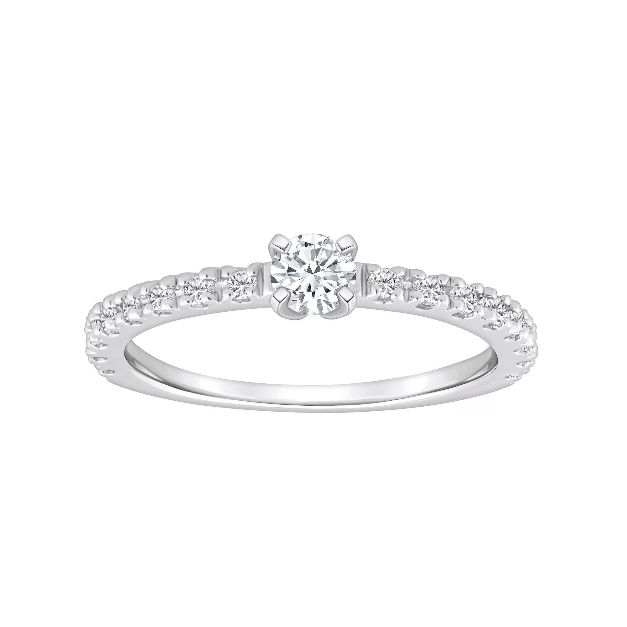 Alyson Layne 14k Gold 1/2 Carat T.W. Diamond Round Cut Embellished Band Engagement Ring, Womens 14k Two Tone Rose Gold Product Image