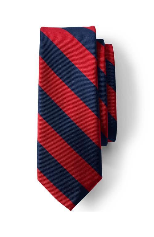Kids Lands' End School Uniform Stripe Pre-Tied Tie, Size: Small, Classic Navy Red Product Image