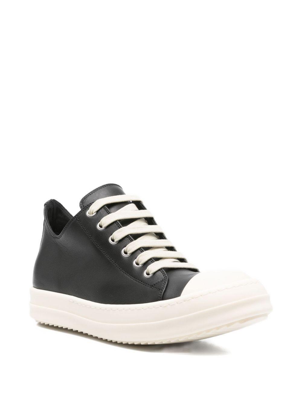 leather lace-up sneakers Product Image
