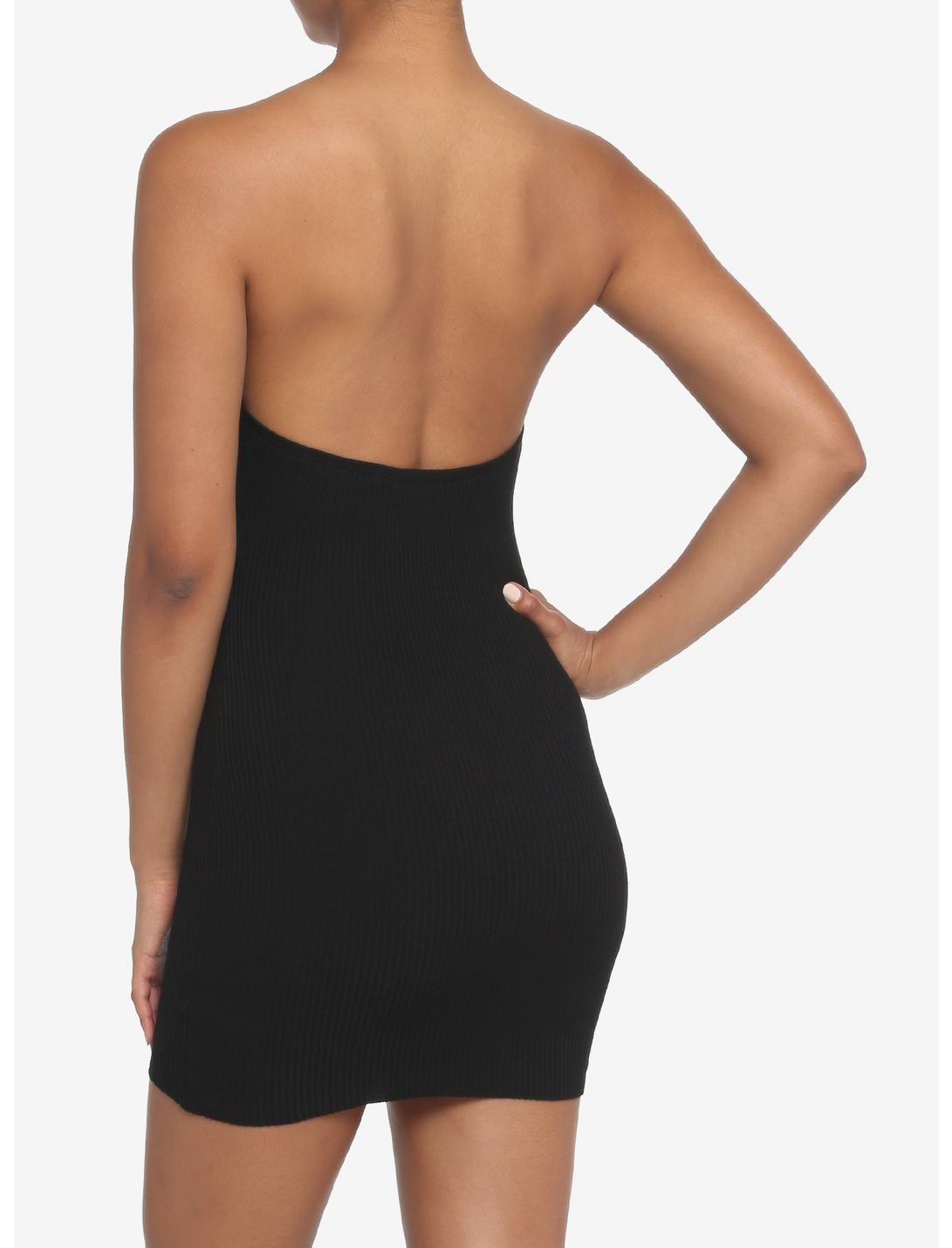 Black Ribbed Tube Dress Product Image