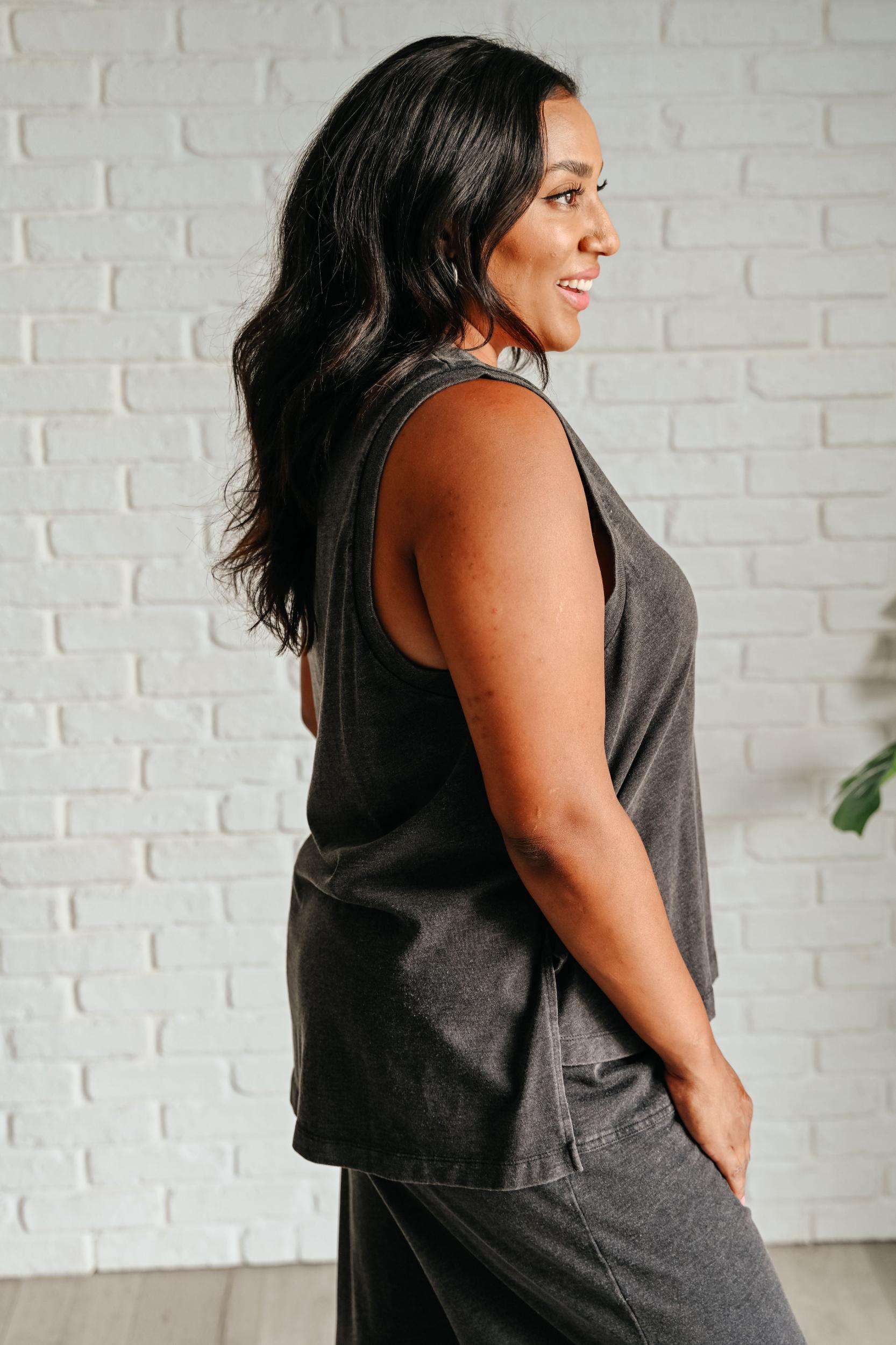 Taking It Easy Tank and Pants Set in Black (Online Exclusive) Product Image