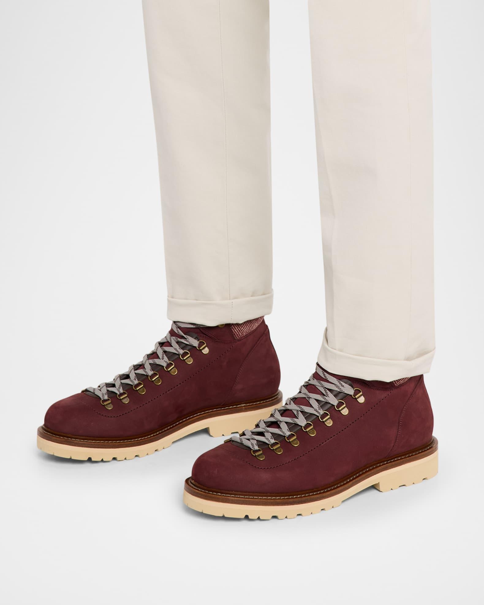 Men's Nubuck Fabric-Collar Hiking Boots Product Image