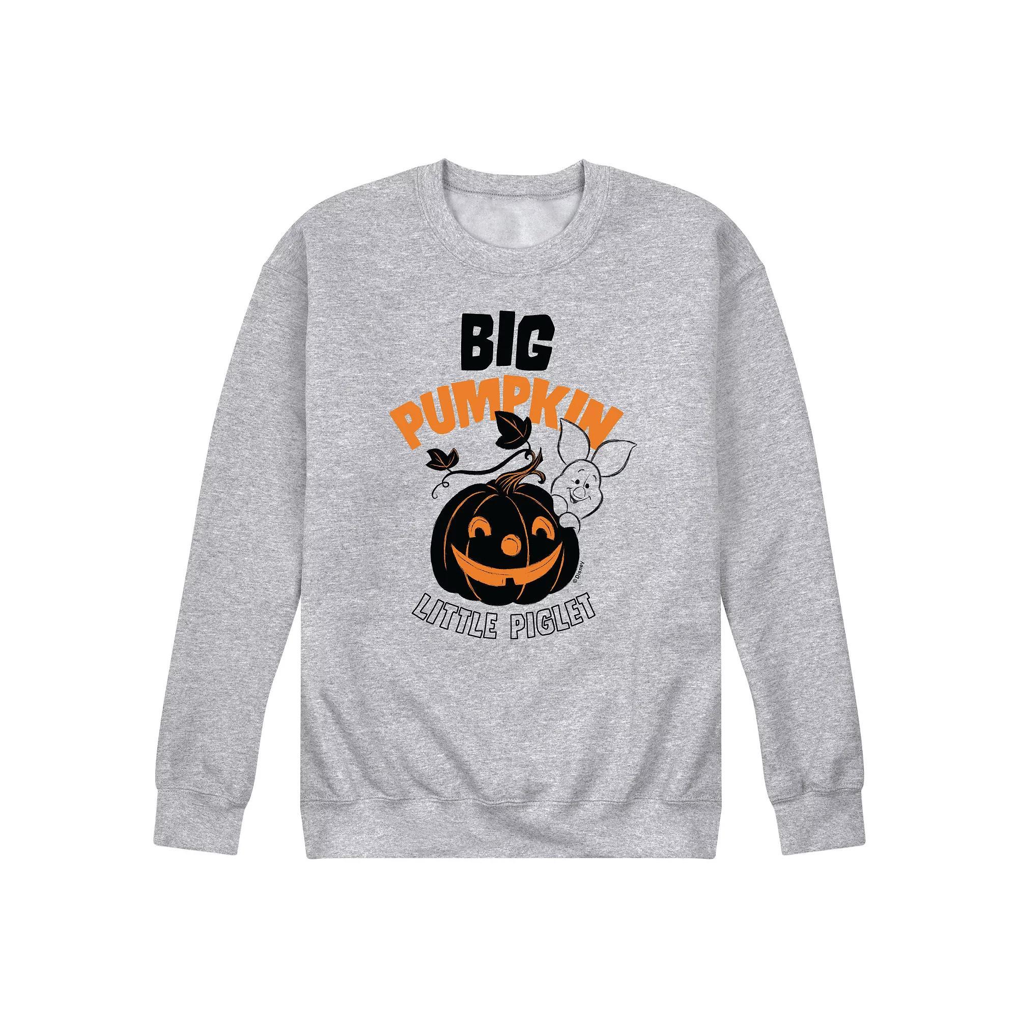 Disneys Winnie the Pooh Mens Big Pumpkin, Little Piglet Long Sleeve Graphic Tee Product Image