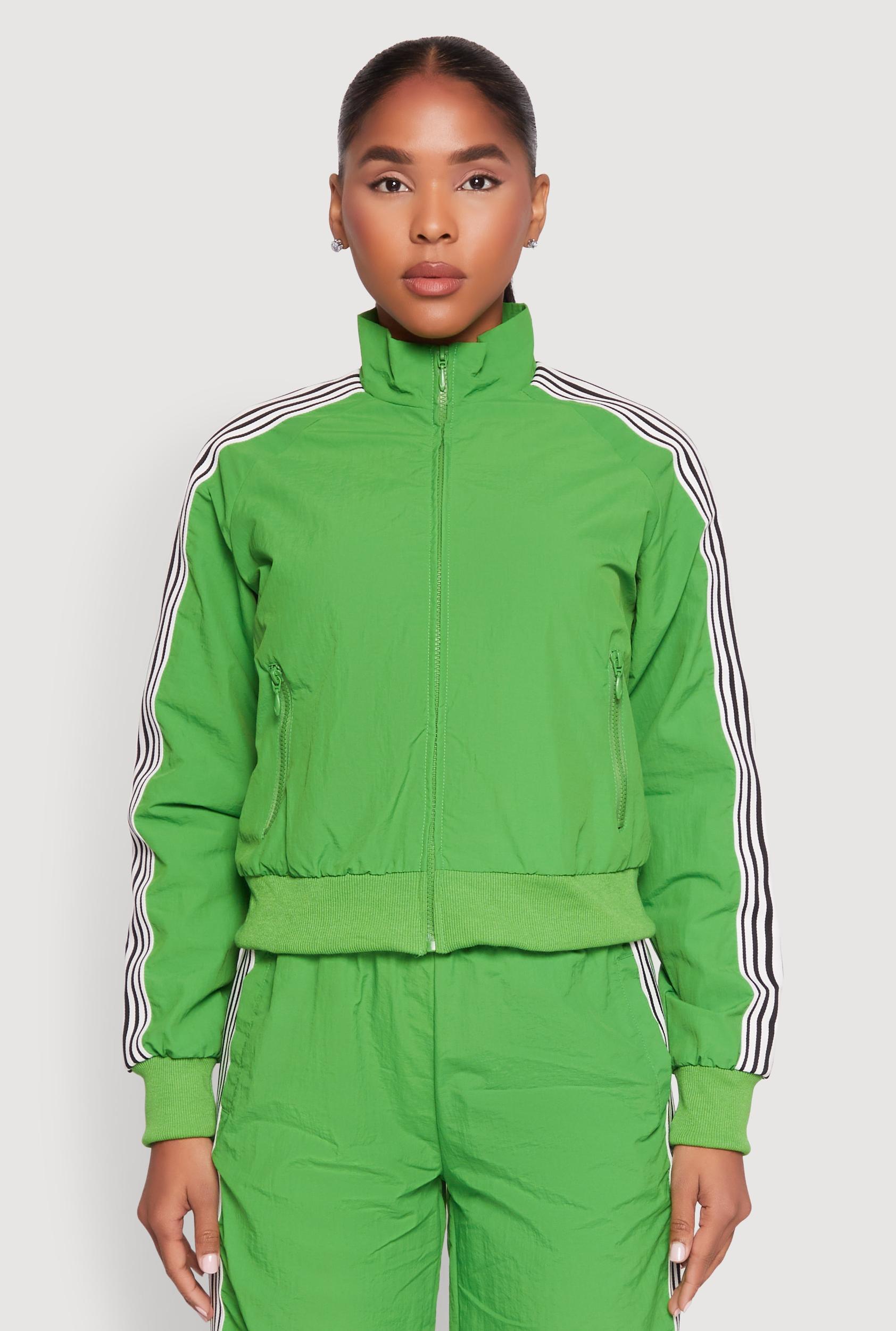 Womens Contrast Trim Mock Neck Track Jacket Product Image