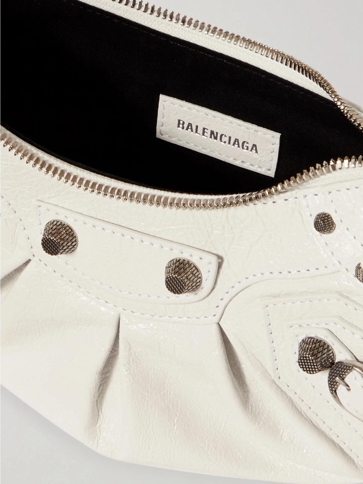 BALENCIAGA Le Cagole Xs Leather Shoulder Bag In Blue Product Image