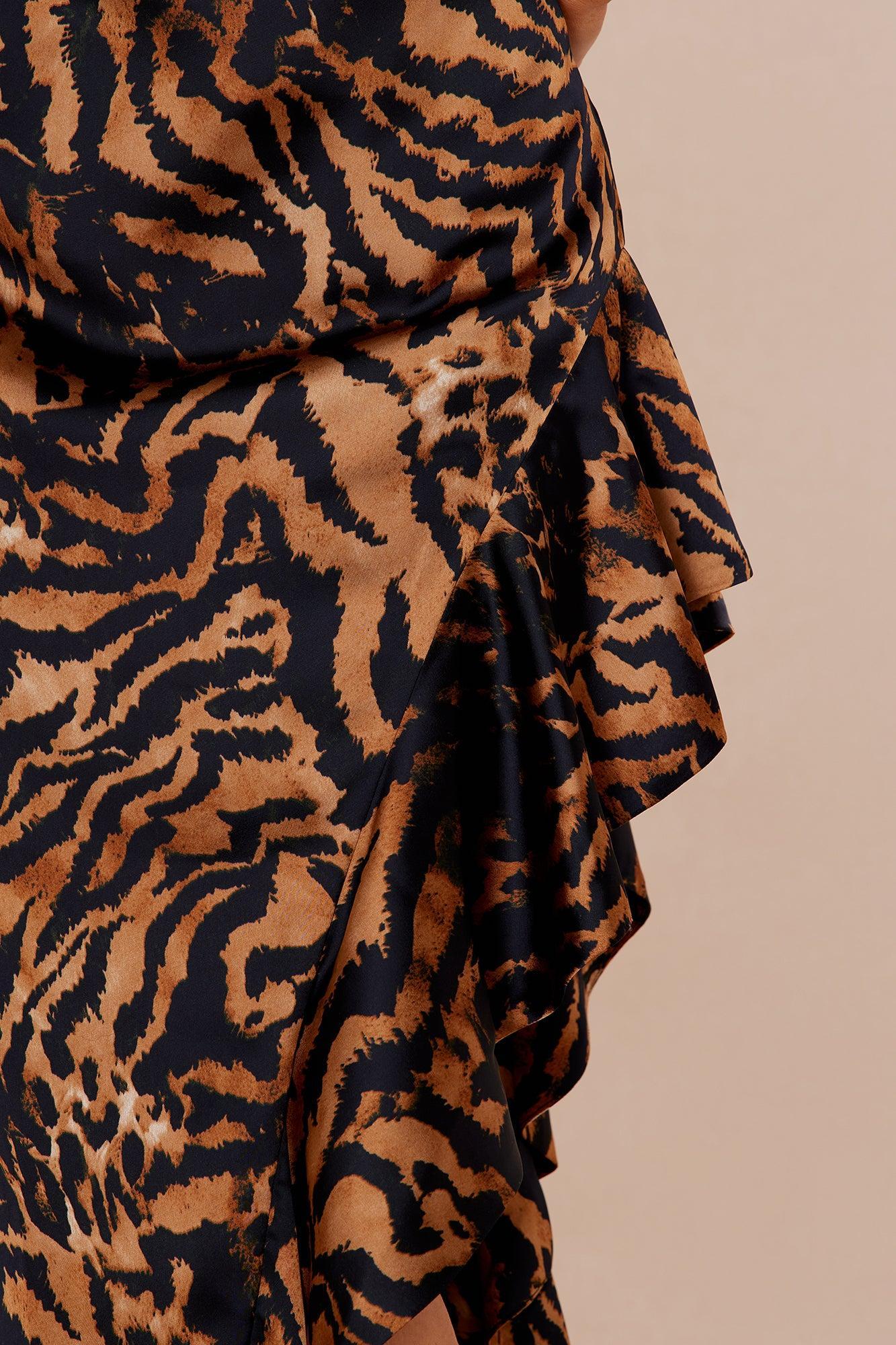 Anastasia Satin Leopard Maxi Dress - Leopard Product Image