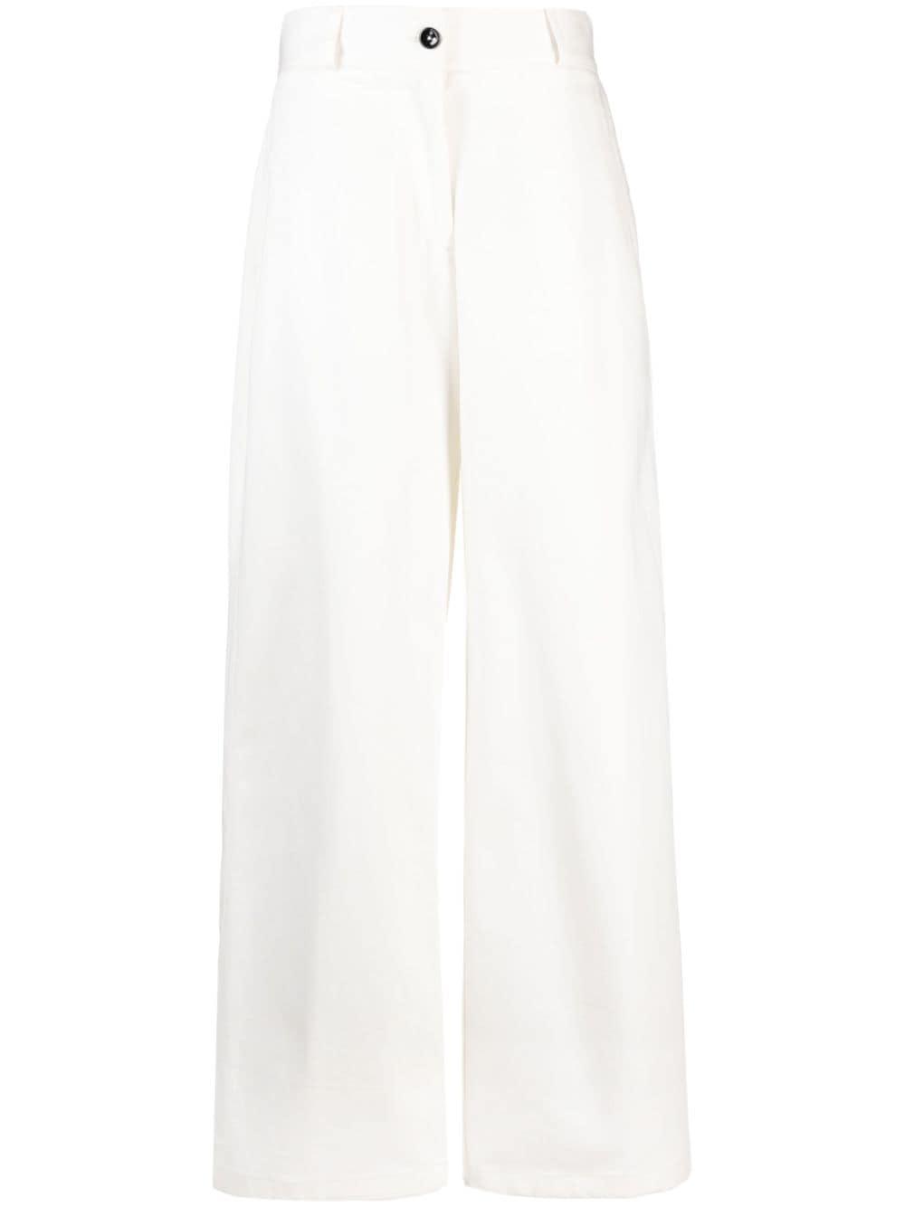 JIL SANDER Women Wide-leg Cotton Trousers In Multicolor Product Image