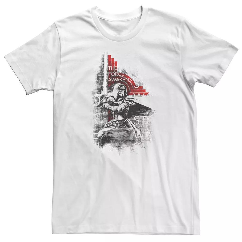 Big & Tall Star Wars Kylo Ren Action Sketch Tee, Men's, Size: 4XL, White Product Image