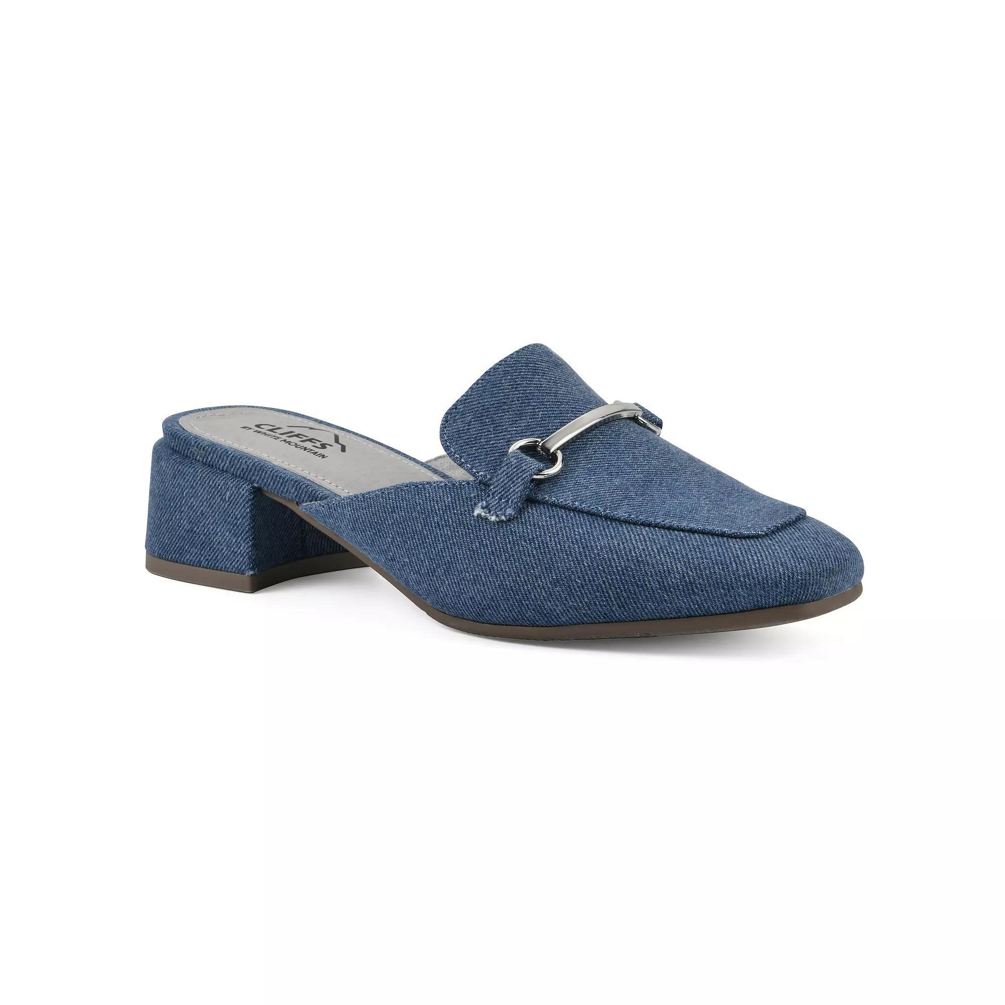 Cliffs by White Mountain Quin Women's Heeled Mules, Size: 6, Mid Blue Blue Fabric Product Image