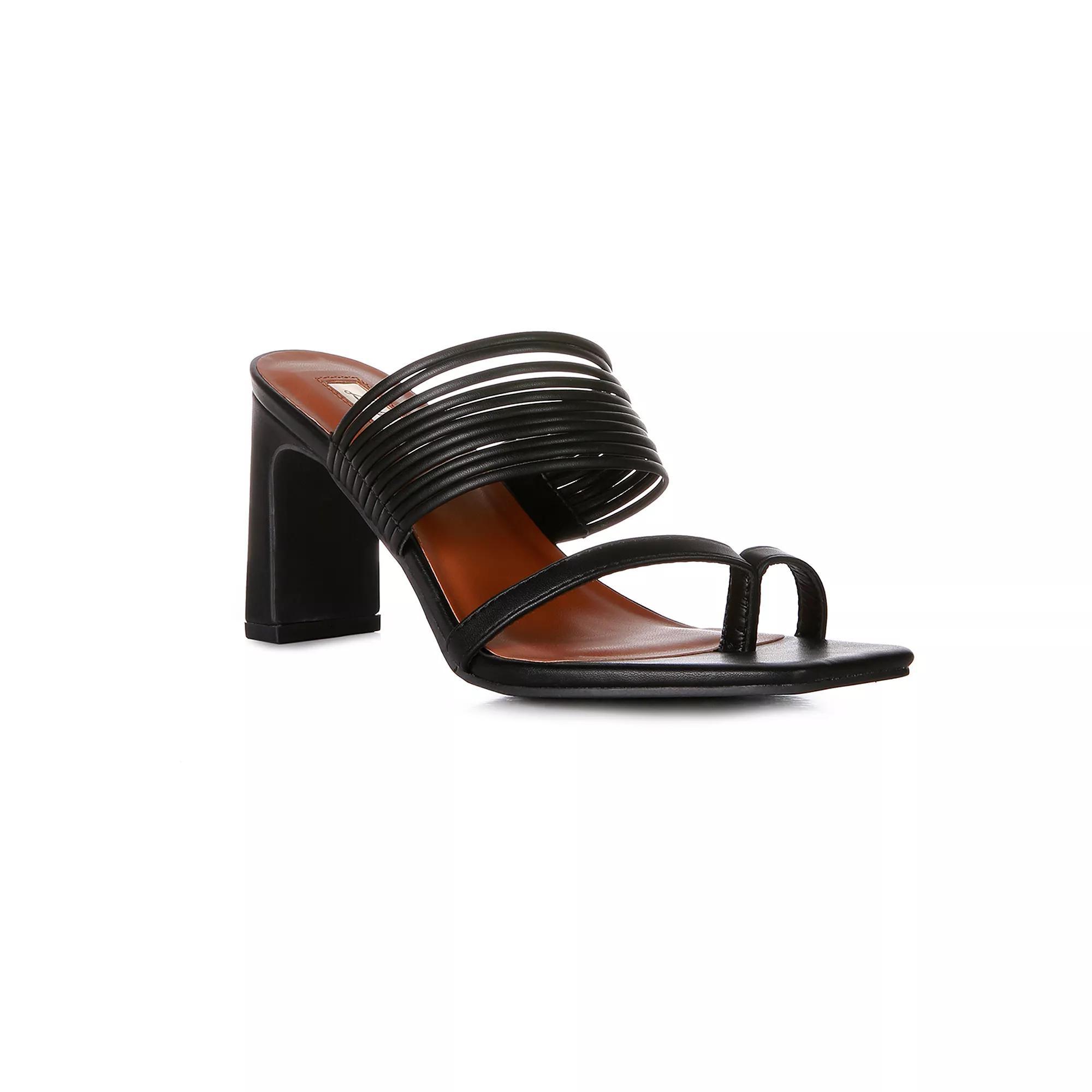 London Rag Follow Me Women's Block Heeled Sandals, Size: 9, Black Product Image