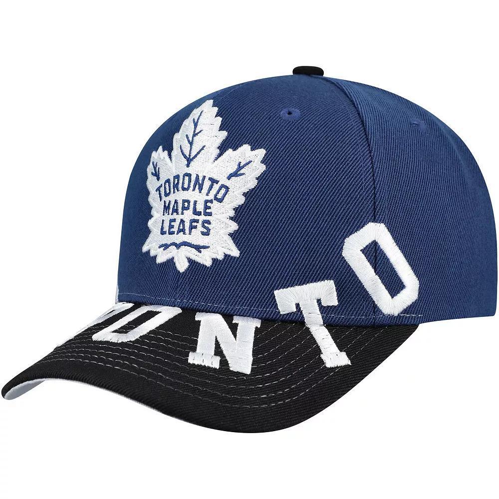 Men's Mitchell & Ness Blue/Black Toronto Maple Leafs Underarch Two-Tone Pro Crown Snapback Hat, Mpl Blue Product Image