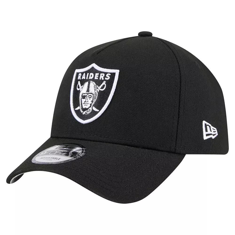 Mens New Era Black Las Vegas Raiders A-Frame 9FORTY Adjustable Hat Product Image
