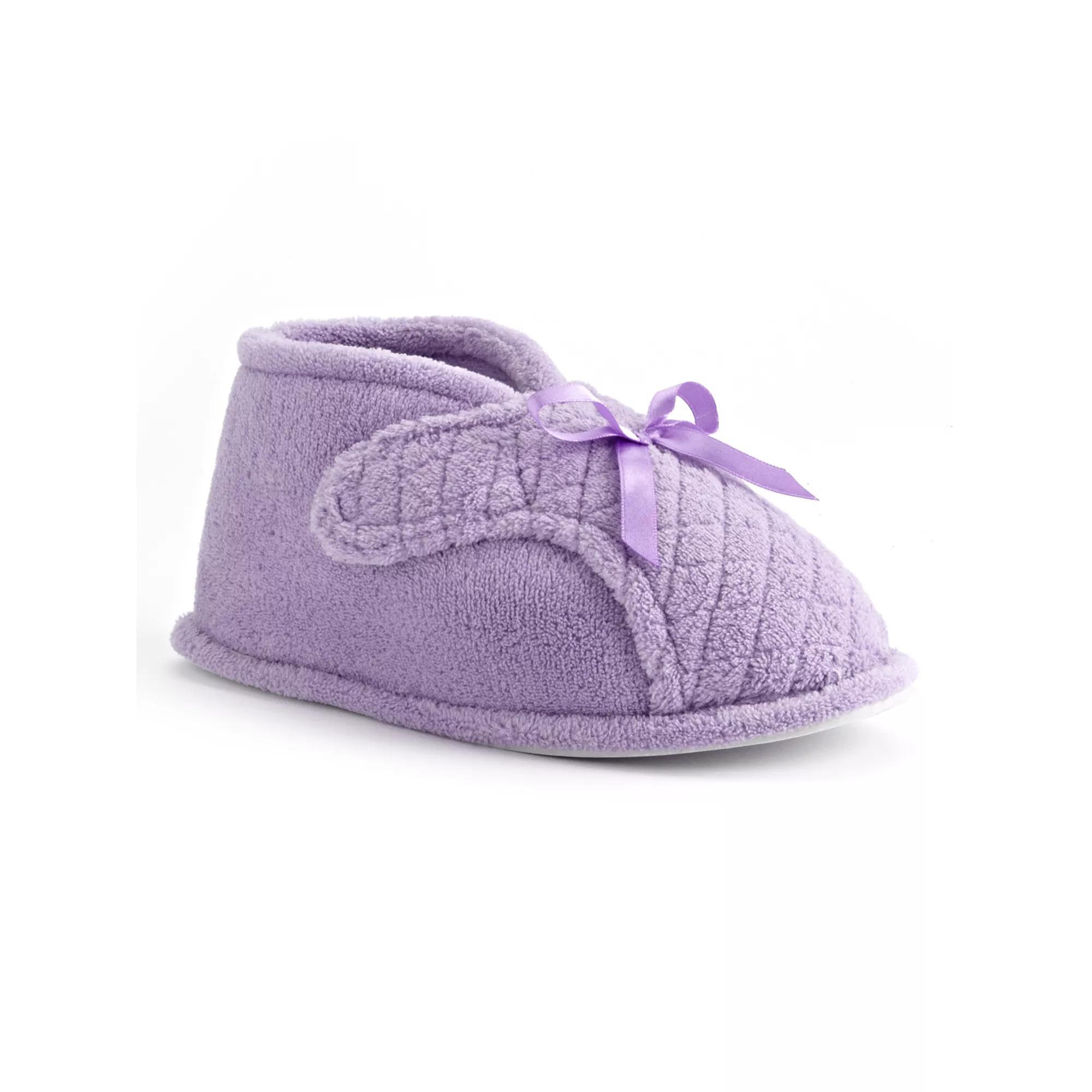 MUK LUKS Micro Chenille Womens Slipper Boots Purple Product Image