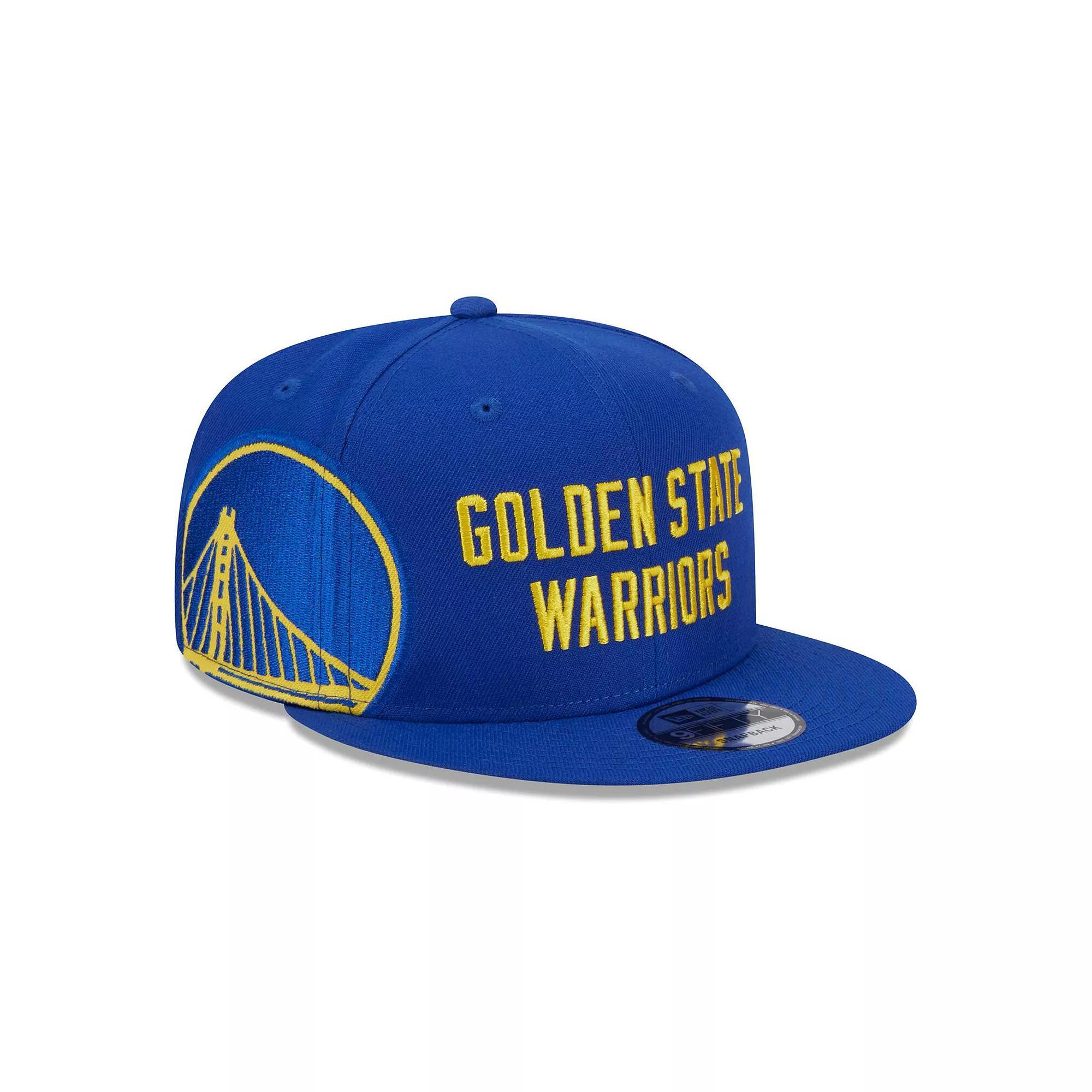 Men's New Era Royal Golden State Warriors Side Logo 9FIFTY Snapback Hat, Blue Product Image