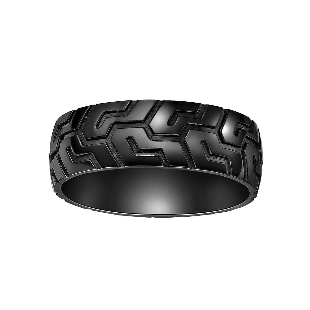Men's LYNX Black Zirconium Textured Ring, Size: 9, Stainless Product Image