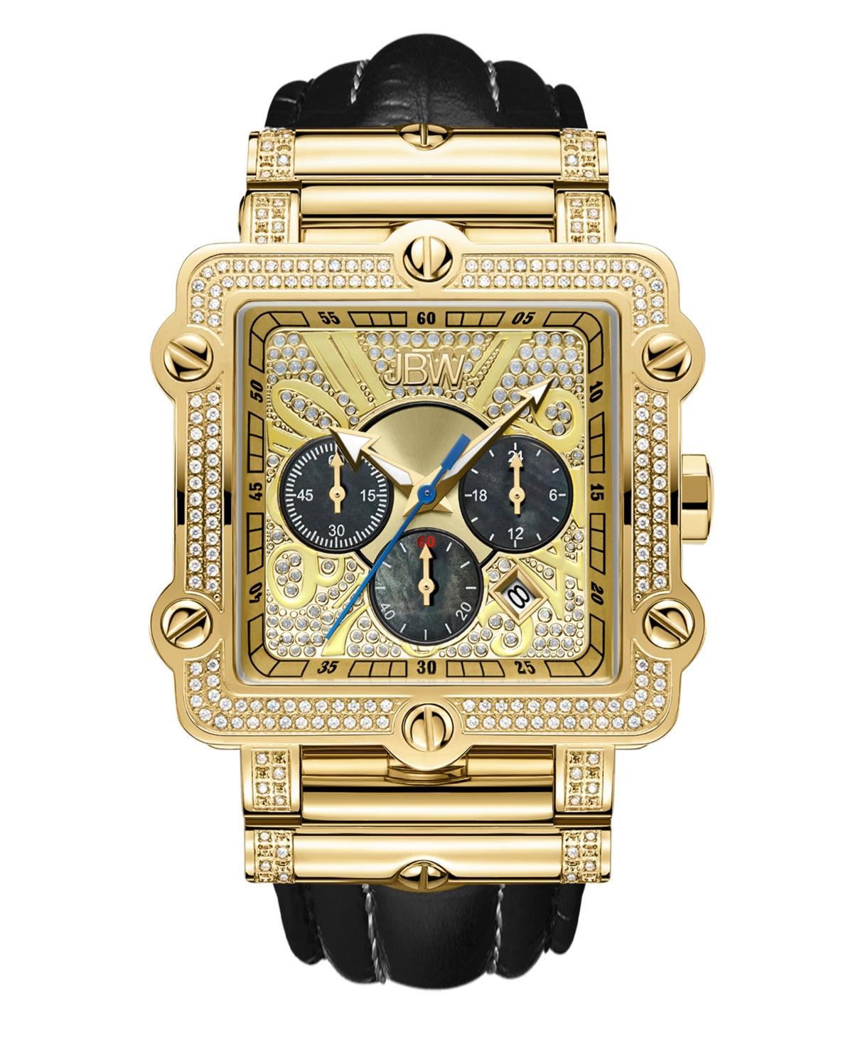 Men's JBW Phantom Chronograph 2-3/8 CT. T.w. Diamond and Crystal 18K Gold Plate Strap Watch (Model: Jb-6215-238-A) Product Image
